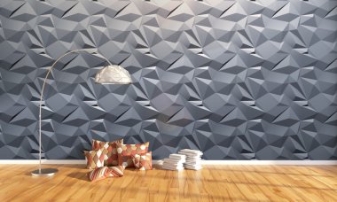 Modern parlak iç. 3D render