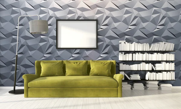 Interior terang modern. Perender 3D — Stok Foto