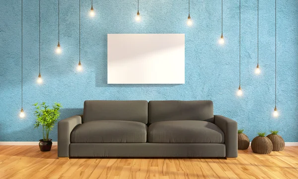 현대 밝은 인테리어. 3 차원 렌더링 — 스톡 사진
