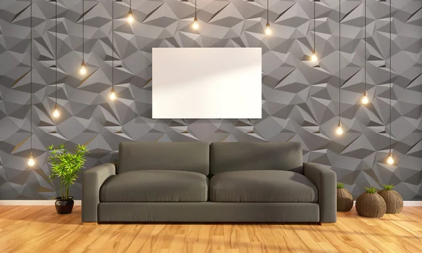 Interior moderno brilhante. Renderização 3D — Fotografia de Stock