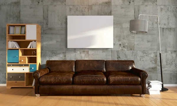 Interior moderno brilhante. Renderização 3D — Fotografia de Stock