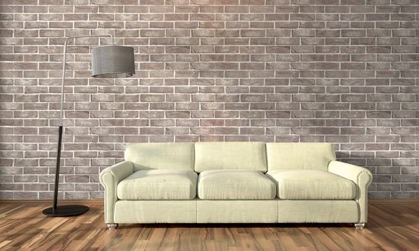 Modern parlak iç. 3D render — Stok fotoğraf