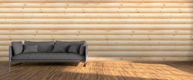 Modern parlak iç. 3D render