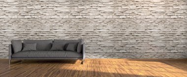 Modern parlak iç. 3D render