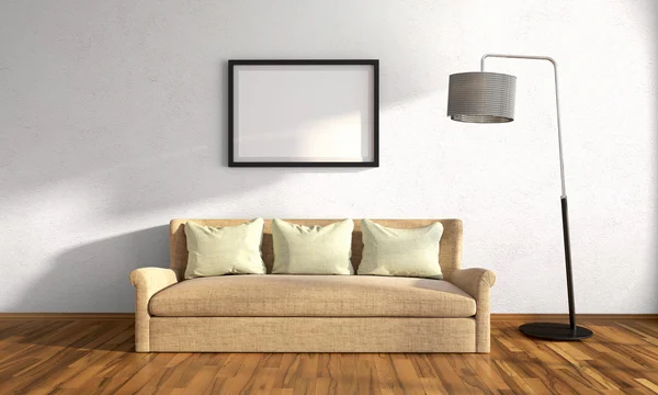 Moderne lichte interieur. 3D render — Stockfoto