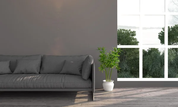 Modern parlak iç. 3D render — Stok fotoğraf