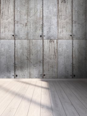 Modern parlak iç. 3D render