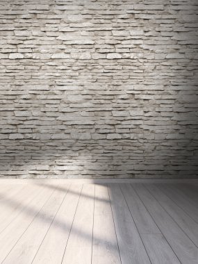 Modern parlak iç. 3D render