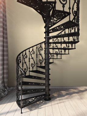 Modern parlak iç. 3D render
