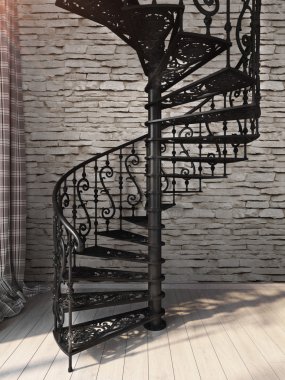 Modern parlak iç. 3D render