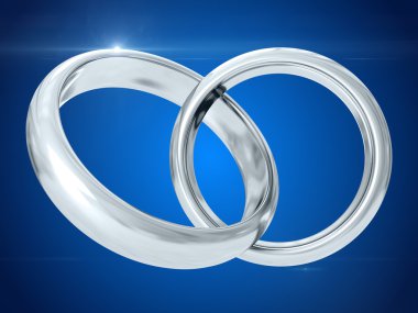 Nikah yüzükleri. 3D render