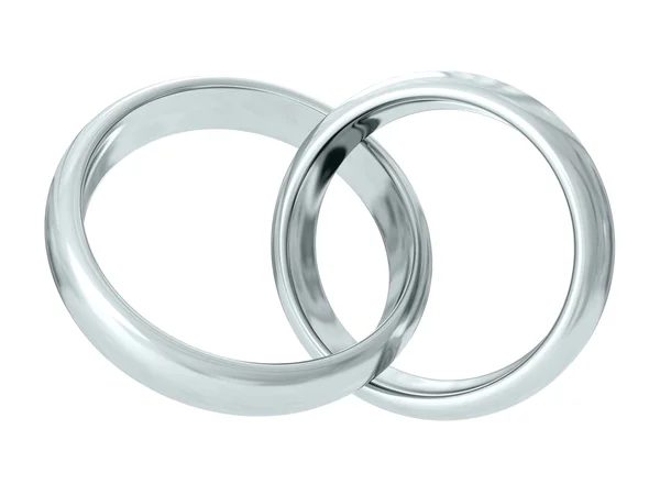 Anéis de casamento. Renderização 3D — Fotografia de Stock