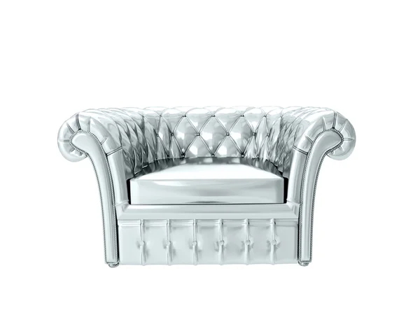 Fauteuil en argent. rendu 3D — Photo