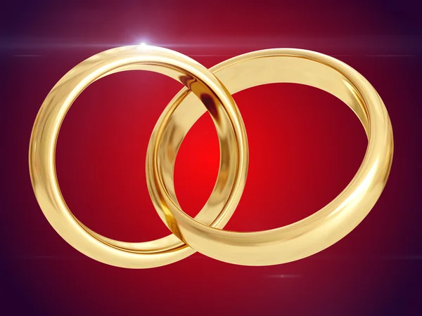 結婚指輪。3 d レンダリング — ストック写真