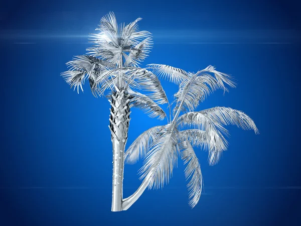 Coconut palm trees. 3D rendering — Stock Photo, Image