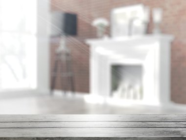 Boş masa üstü. 3D render