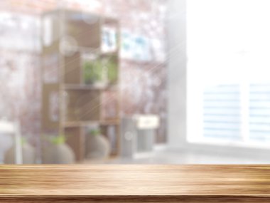 Boş masa üstü. 3D render