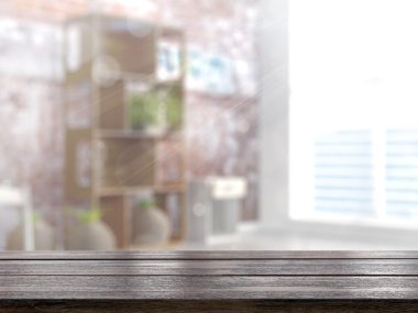 Boş masa üstü. 3D render