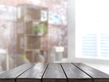 Boş masa üstü. 3D render