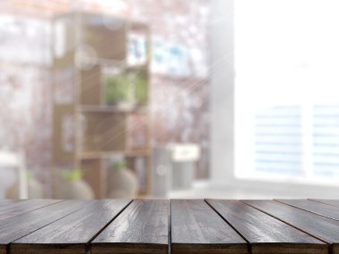 Boş masa üstü. 3D render