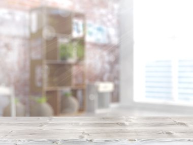 Boş masa üstü. 3D render