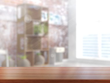 Boş masa üstü. 3D render