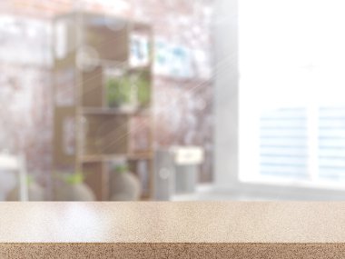 Boş masa üstü. 3D render