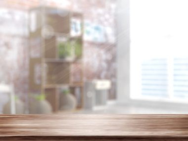 Boş masa üstü. 3D render