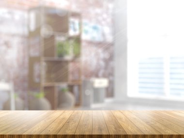 Boş masa üstü. 3D render