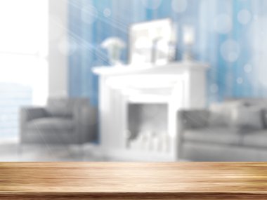 Boş masa üstü. 3D render