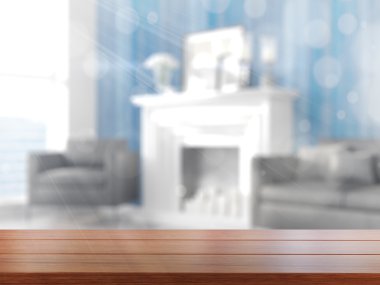 Boş masa üstü. 3D render