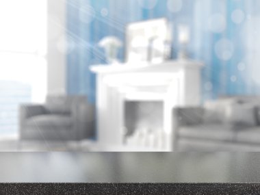 Boş masa üstü. 3D render