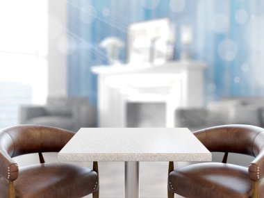 Boş masa üstü. 3D render