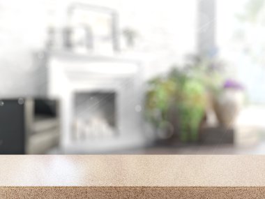 Boş masa üstü. 3D render