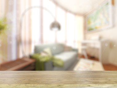 Boş masa üstü. 3D render