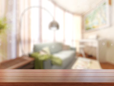 Boş masa üstü. 3D render