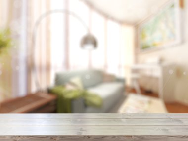 Boş masa üstü. 3D render