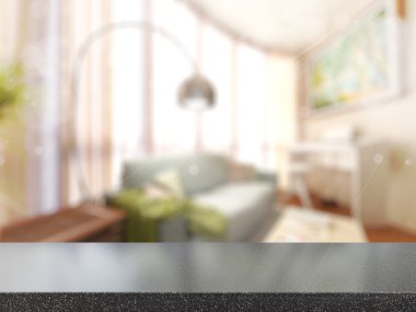 Boş masa üstü. 3D render