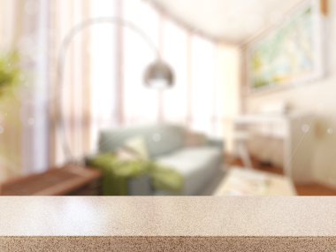 Boş masa üstü. 3D render