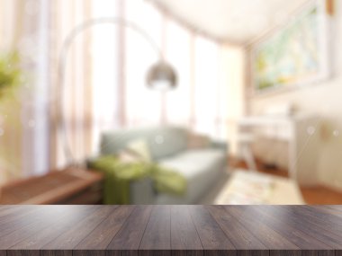 Boş masa üstü. 3D render