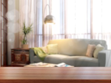 Boş masa üstü. 3D render