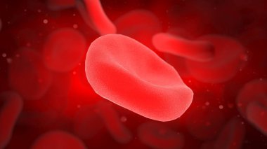 Birçok kan hücresinin 3D çizimi