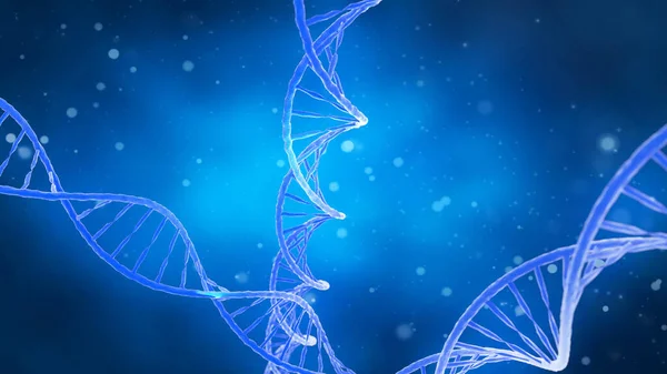 DNA molecule on a blue background. Conceptual DNA 3d image for a beautiful background. — Stock Photo, Image