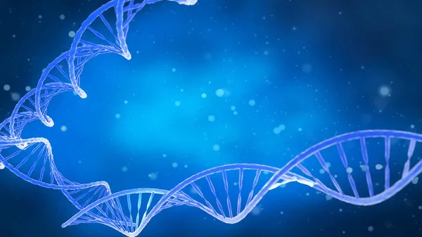 DNA molecule on a blue background. Conceptual DNA 3d image for a beautiful background. — Stock Photo, Image