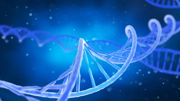 DNA molecule on a blue background. Conceptual DNA 3d image for a beautiful background. — Stock Photo, Image