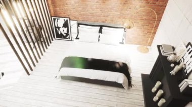 Modern parlak iç. 3D render