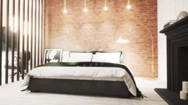 Modern parlak iç. 3D render