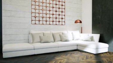 Lüks villanın modern ışık huzurevi. 3 Boyutlu Hazırlama
