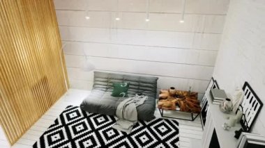 Modern güzel iç tasarım. 3 Boyutlu Hazırlama