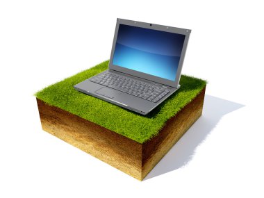 cross section of ground with grass